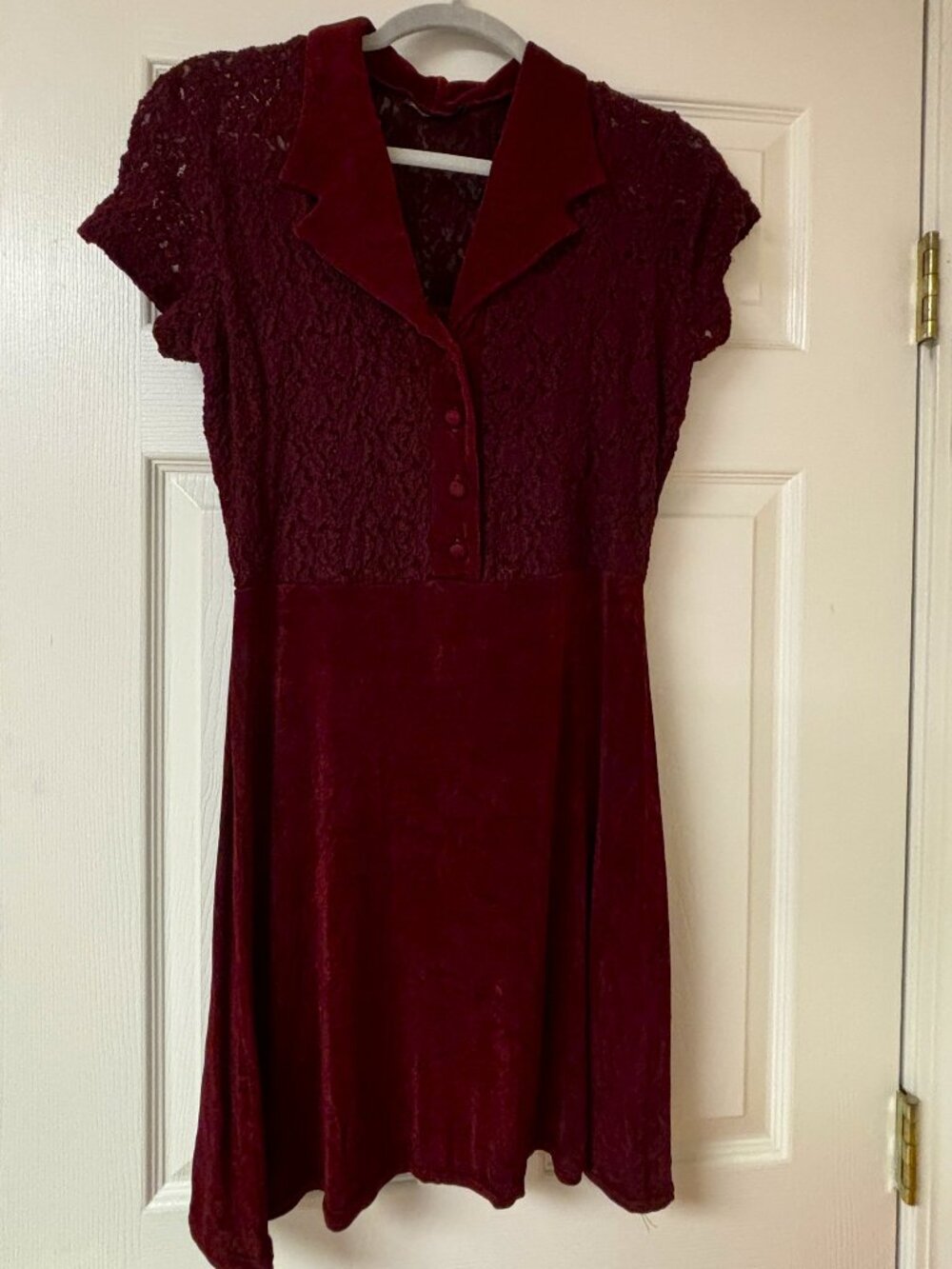 frederick's of hollywood, Lace & Velvet, Maroon, Women's Dress - Vintage